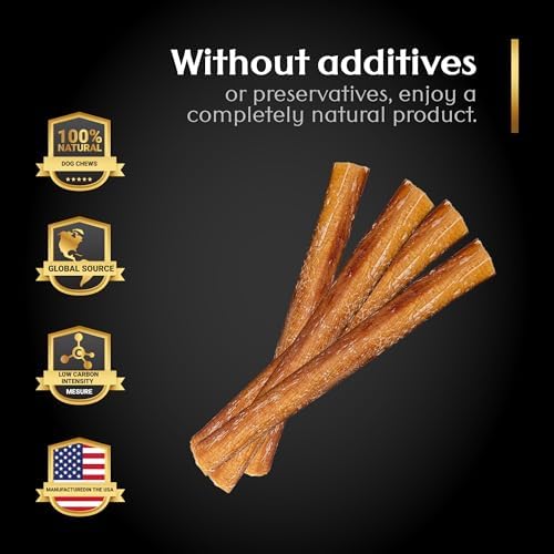 Straight Bully Sticks for Dogs – 100% Natural Beef Chew