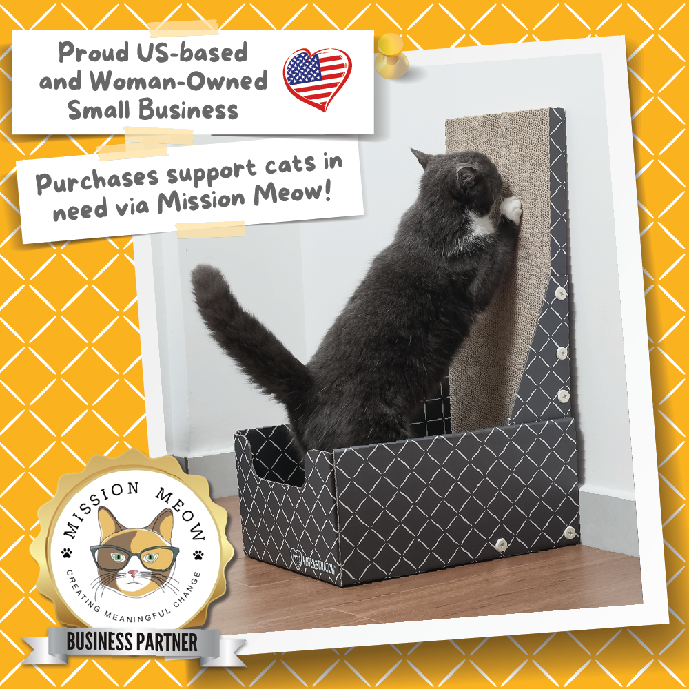 26" L Shaped Cat Scratcher Box and Cat Bed with Double-Sided Cardboard Cat Scratch Pad-4