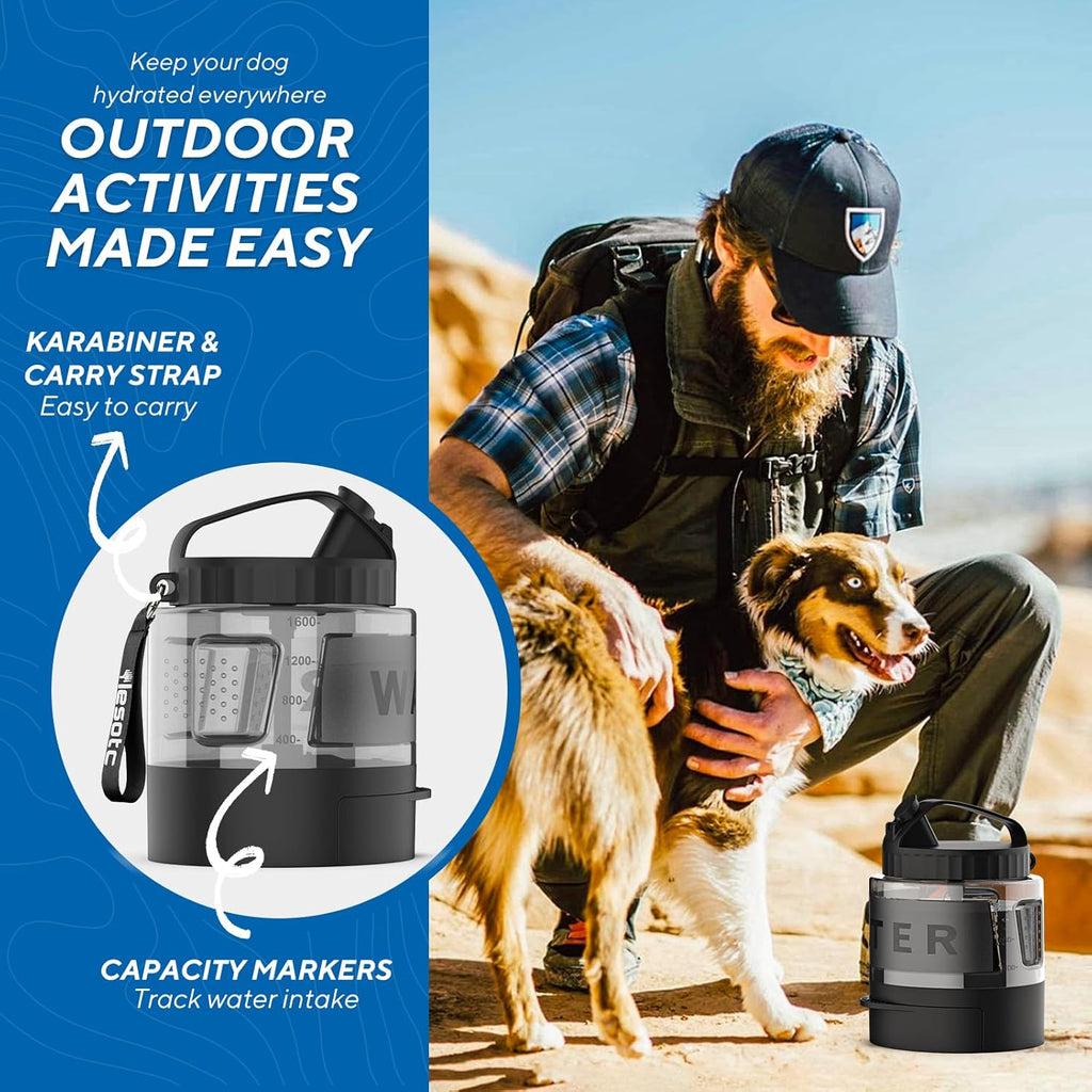 56oz Portable Large Dog Travel Water Bowl Dispenser-3