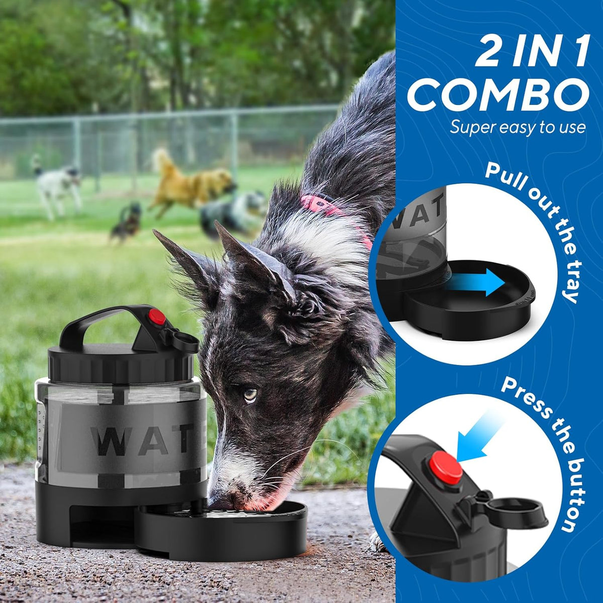 56oz Portable Large Dog Travel Water Bowl Dispenser-1