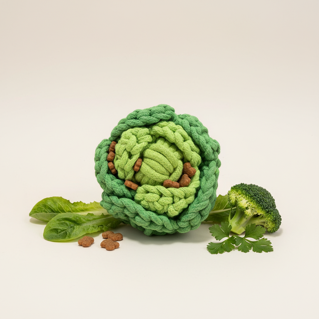 Handcrafted Cabbage Snuffle Pet Toy | Sustainable-1
